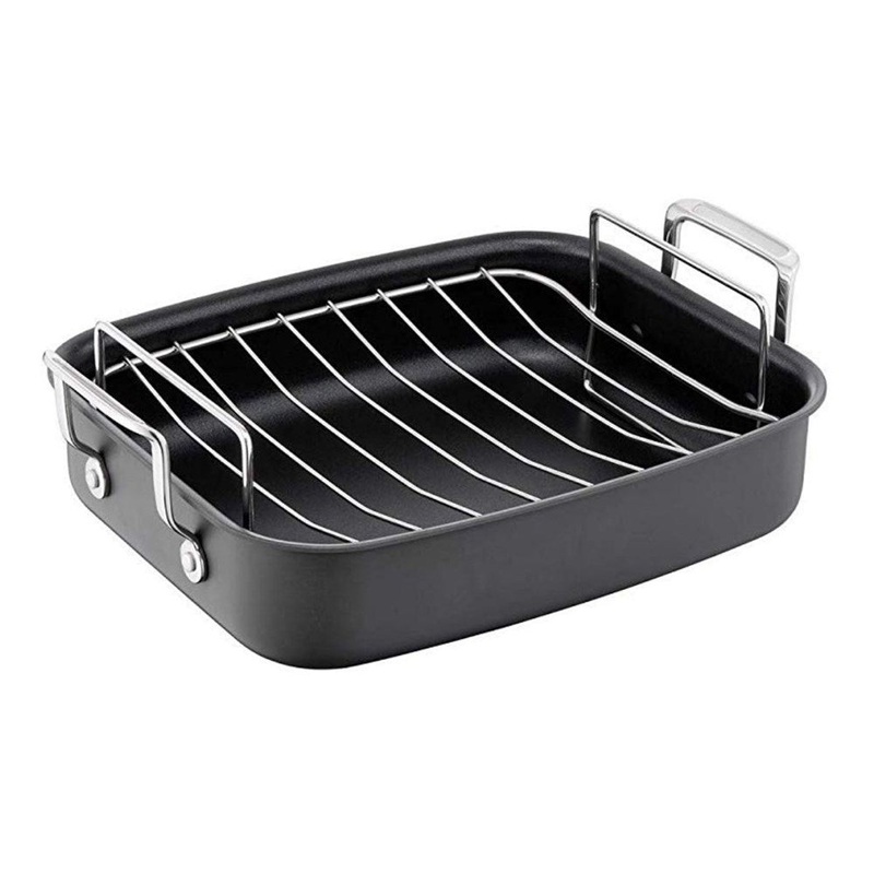 Jamie Oliver Premium Hard Anodised Roaster & Rack - 32cm x 26cm