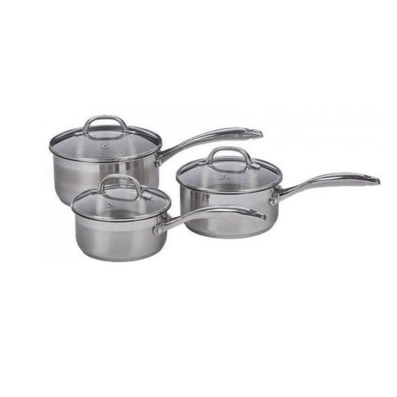 Swiss Diamond Premium Steel Saucepan Set - 3 Piece