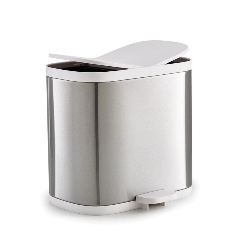 Joseph Joseph Split Stainless Steel Waste Bin White
