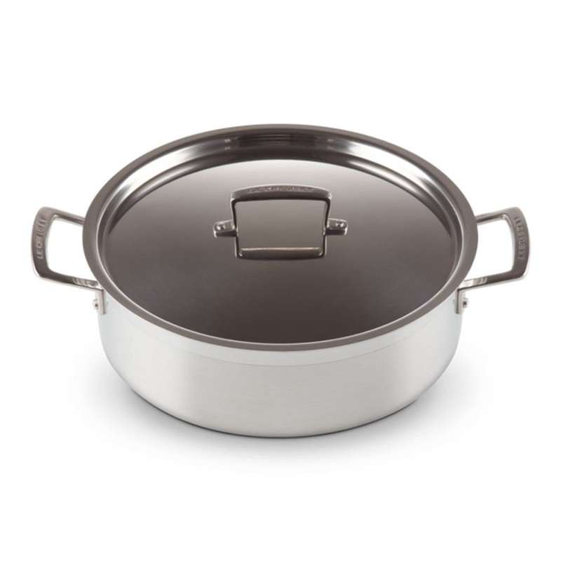 Le Creuset Classic 3 Ply Stainless Steel Sauteuse with Lid - 28cm