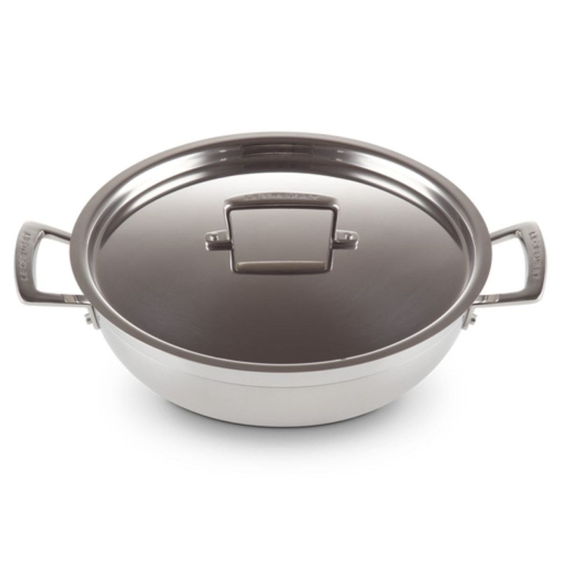 Le Creuset Classic 3 Ply Stainless Steel Shallow Casserole with Lid - 26cm