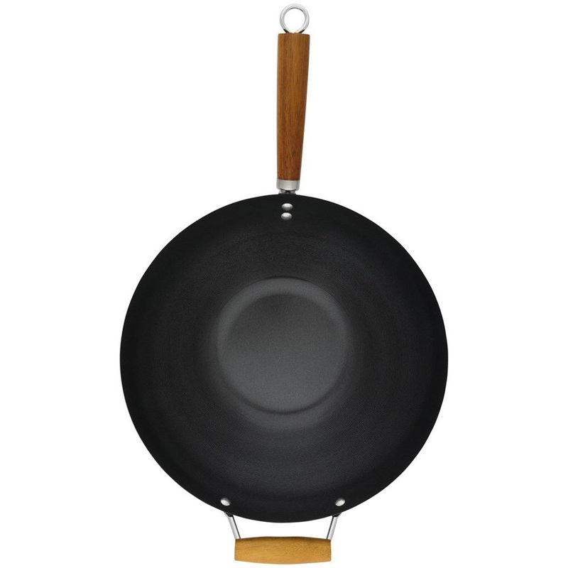 Cuisena Non-Stick Stir Fry Wok Acacia with Side Handle - 35cm