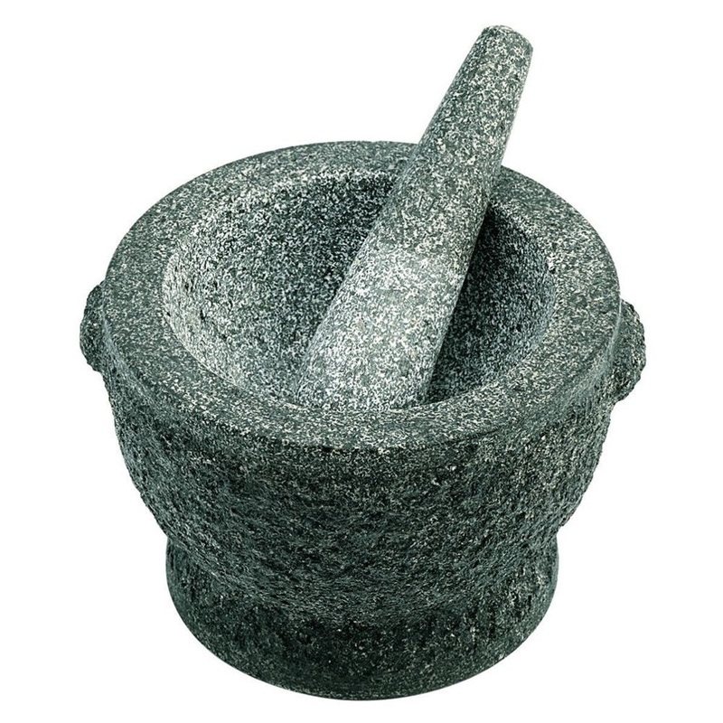 Avanti Rough Granite Mortar and Pestle - 20cm Green