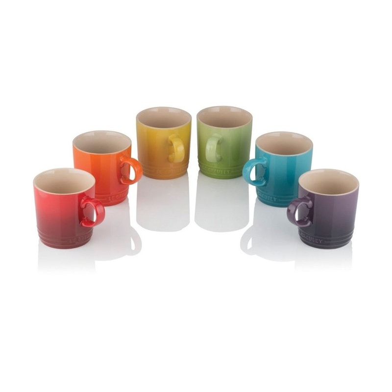 Le Creuset Stoneware Mugs 350ml - Set of 6 - Rainbow