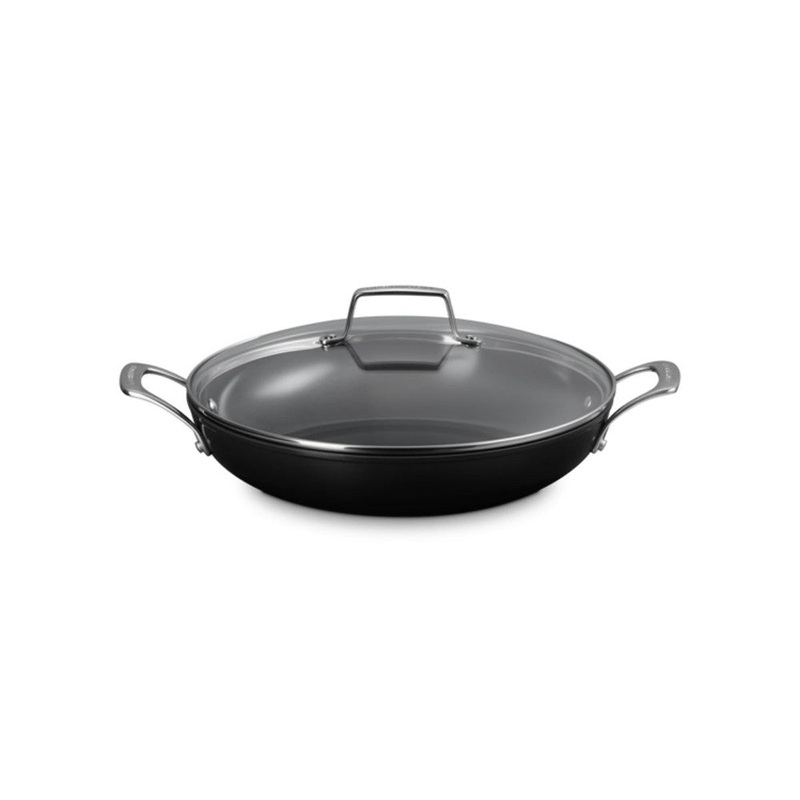 Le Creuset Essential Non-Stick Ceramic Shallow Casserole with Glass Lid - 30cm