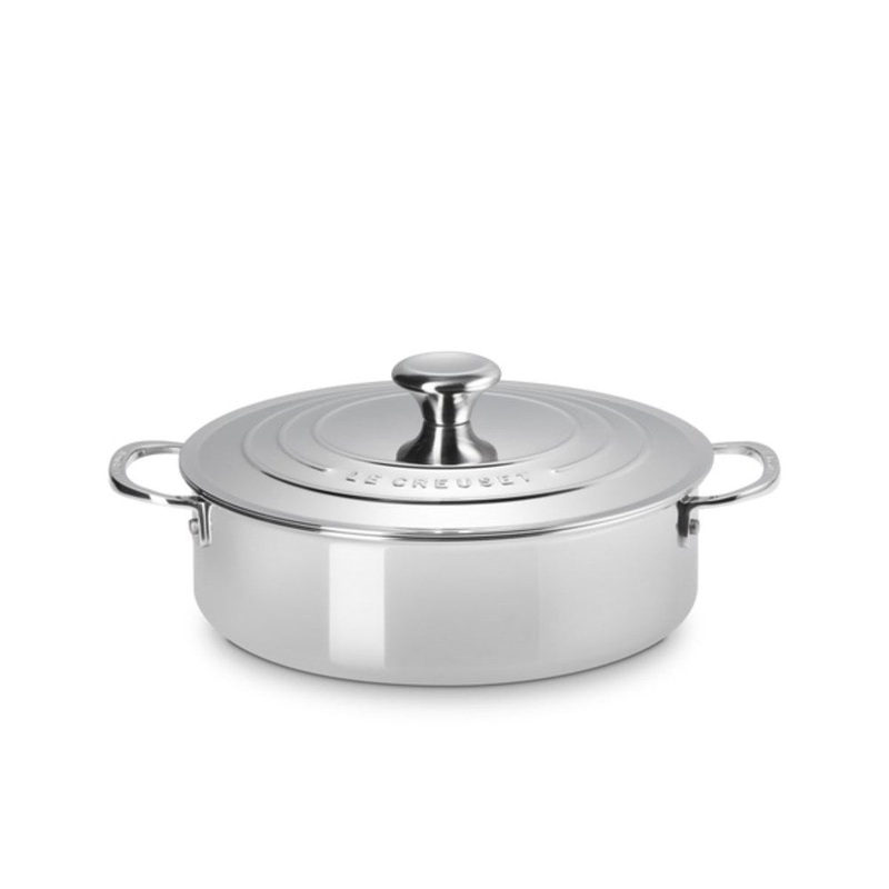 Le Creuset Signature 3 Ply Stainless Steel Low Round Casserole - 26cm
