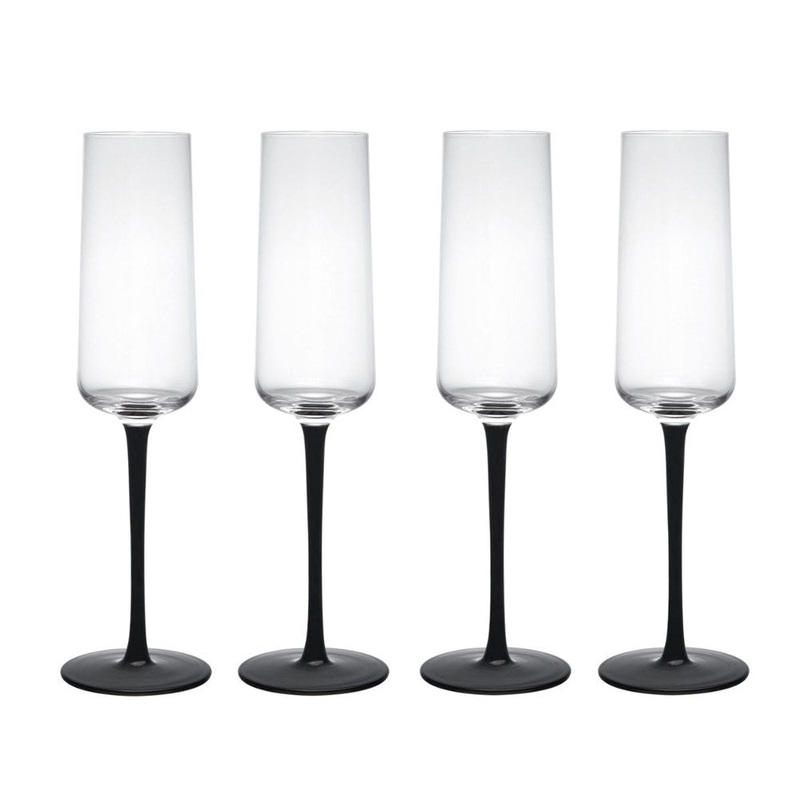 Mikasa Palermo 4-Piece Crystal Champagne Flute Set - 250ml