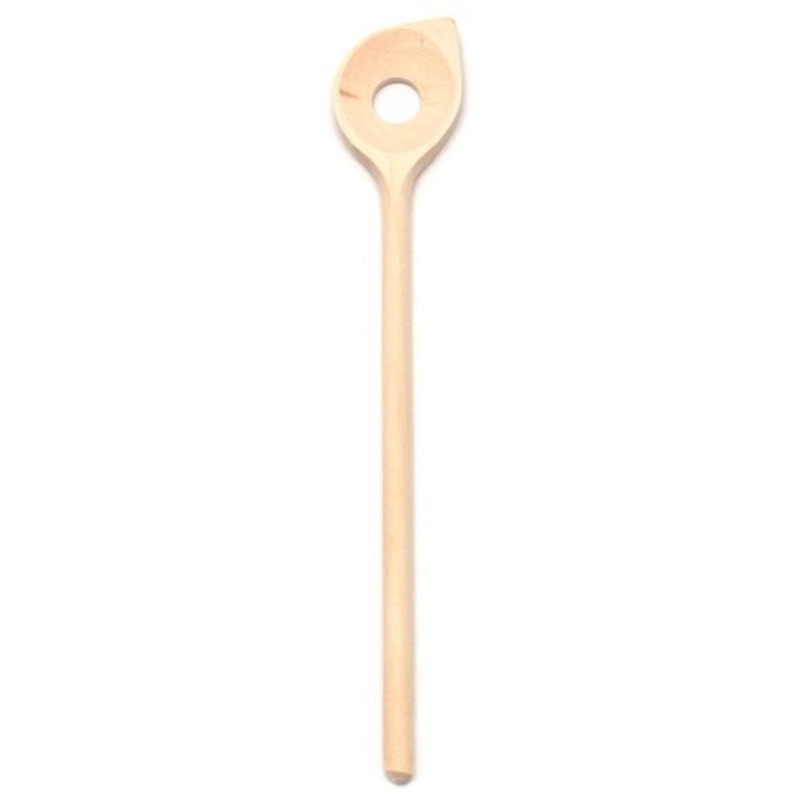 Dishy Beechwood Pointed Spoon with Centre Hole - 35cm