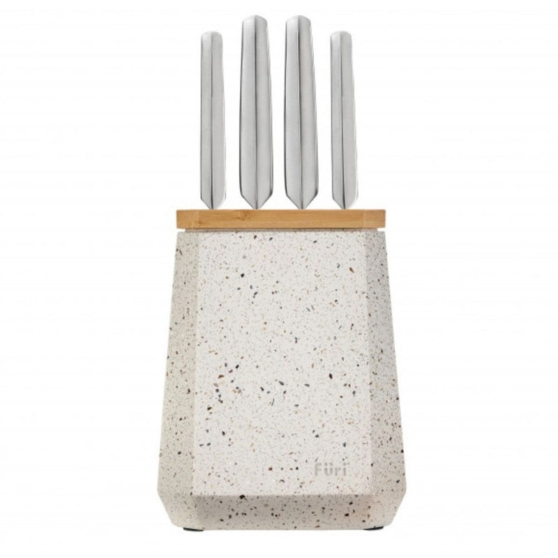 Furi Stone Knife Block Azure Terazzo Set - 5 Piece