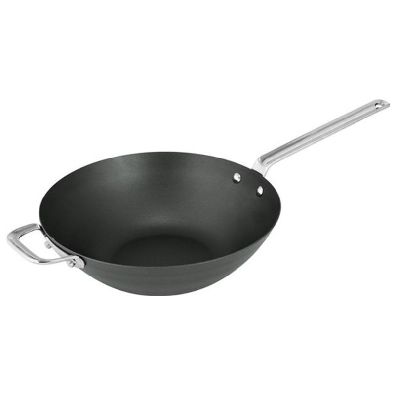Scanpan Black Iron Carbon Steel Wok - 30cm