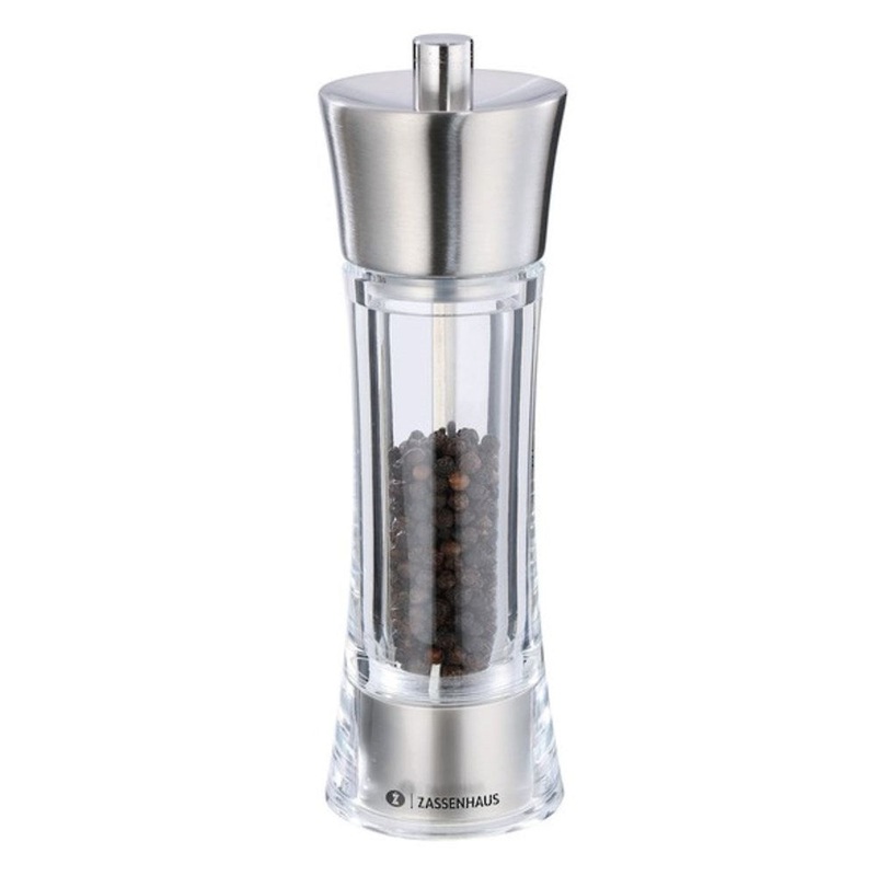 Zassenhaus Aachen Acrylic Stainless Steel Pepper Mill - 2 Sizes