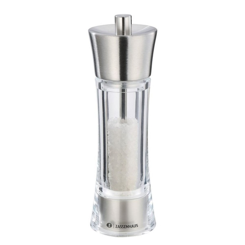 Zassenhaus Aachen Acrylic Stainless Steel Salt Mill - 2 Sizes