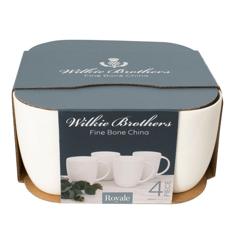 Wilkie Brothers 4 Piece Fine Bone Mug Set - 420ml