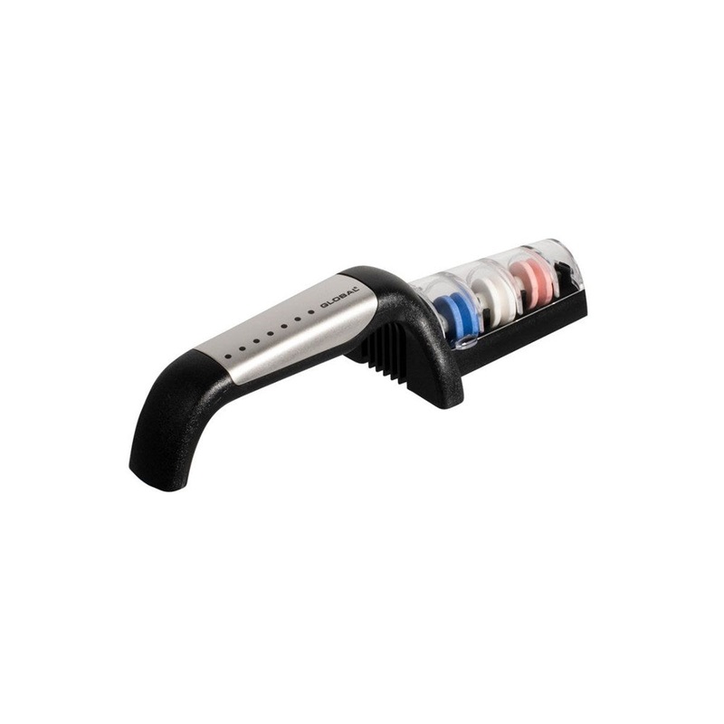 Global 3 Stage Ceramic Water Sharpener - Stainless Steel