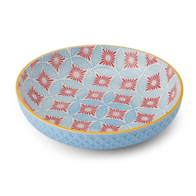 Mikasa Stoneware Bowl - 21cm - Blue Mosaic