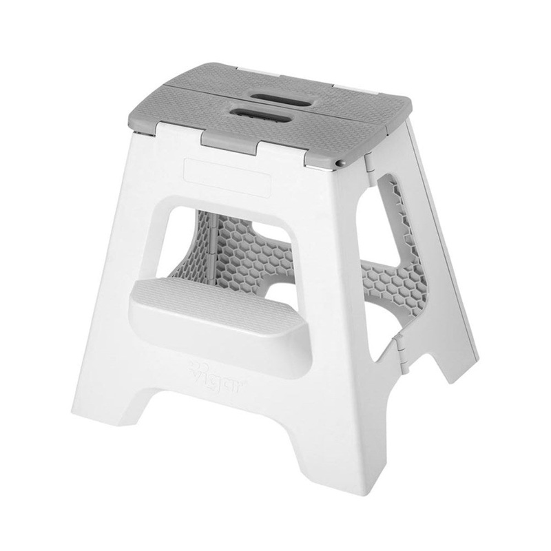 Vigar Foldable 2 Step Stool - 40cm - Grey